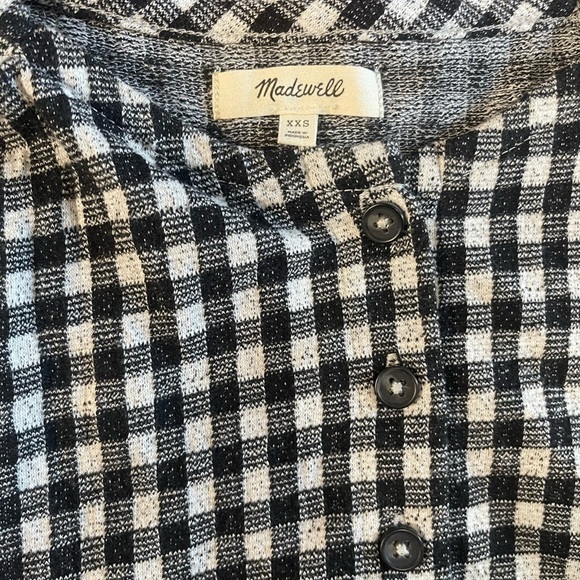 Madewell Black and White Bishop Sleeve top and skirt size XXS - Picture 7 of 8